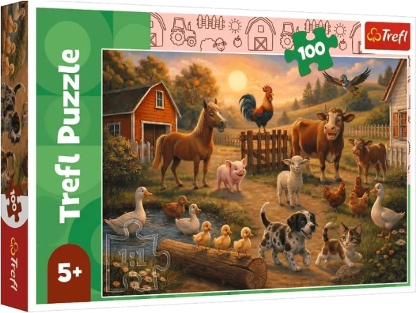 Children's puzzle 100 pieces Friends from the countryside