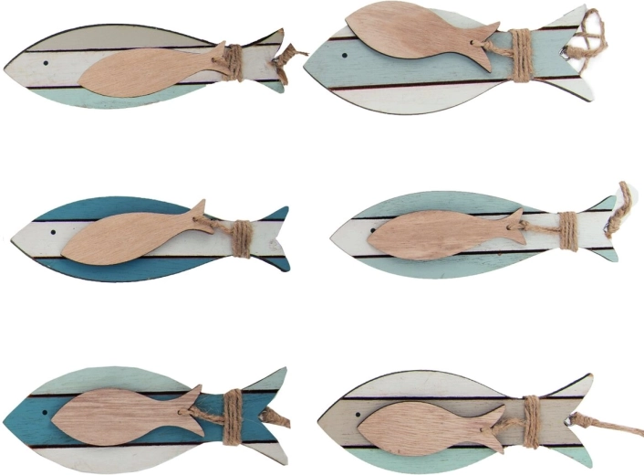 Hanging Wooden Decoration Fish SEA 15 cm
