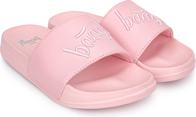 Baagl logo slippers pink (size 34)