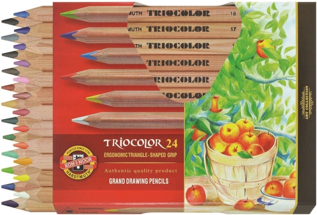 Триъгълни здрави пастели KOH-I-NOOR Triocolor Natur, 24 бр.