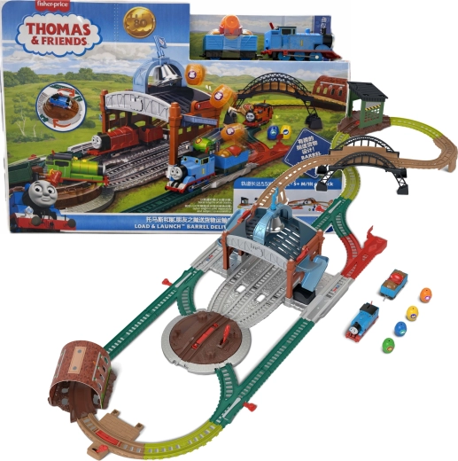 Fisher-Price Thomas & Friends Barrel Delivery Load and Launch Railway Track with Thomas Locomotive