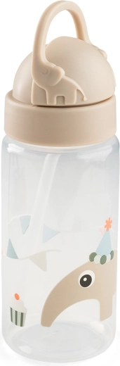 Done by Deer Celebration straw bottle, sand, 350 ml
