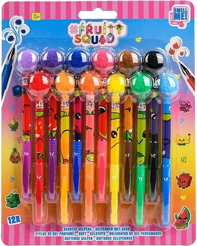 Scented Gel Pens with Pom-Poms 12 pcs