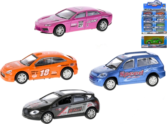 Metal racing car with pull-back action, 9.5 cm - 1 piece