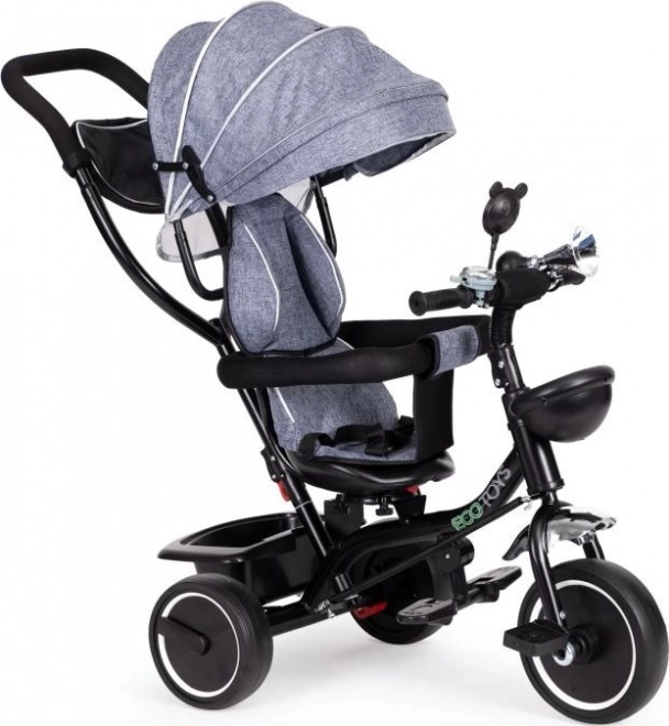 Детска триколка с въртяща се седалка и козирка ECOTOYS, сива