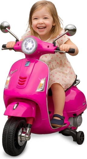 Детски електрически скутер Vespa GTS 125, розов