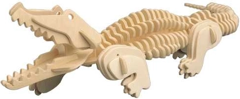 Woodcraft дървен 3D пъзел крокодил, 94 части