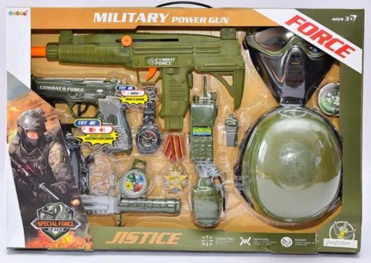 Military set with helmet