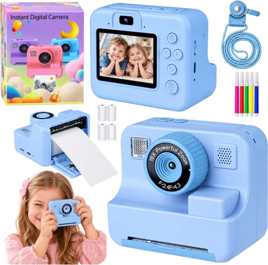 Children's Digital Camera with Instant Printing, Blue