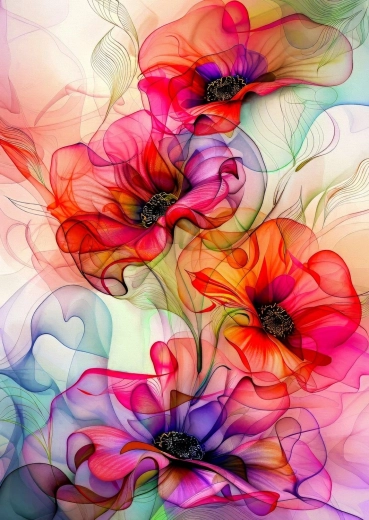 Enjoy Colorful Floral Waves Puzzle 1000 Pieces