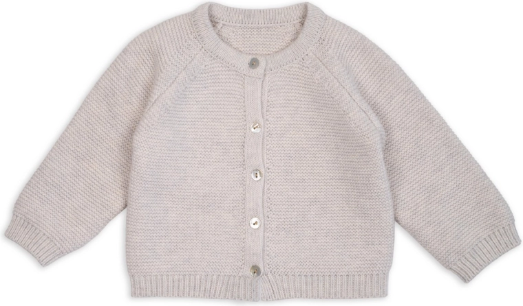 Lodger knitted baby cardigan made of merino wool Birch, size 56