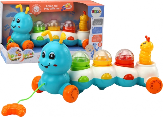 Цветна дърпана гъсеница със светлини и звуци