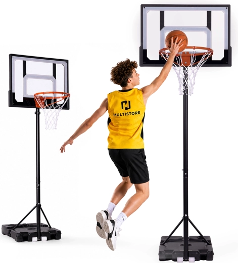 MOVEPRO freestanding adjustable basketball hoop with backboard up to 210 cm