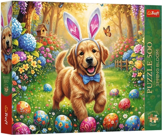Trefl Premium Plus пъзел Spring Bloom: Великденско куче 500 части