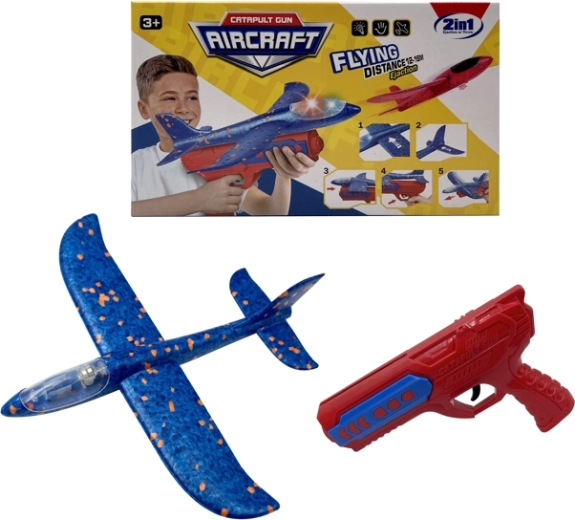 SPORTO Foam Glider Plane with Launcher and Light