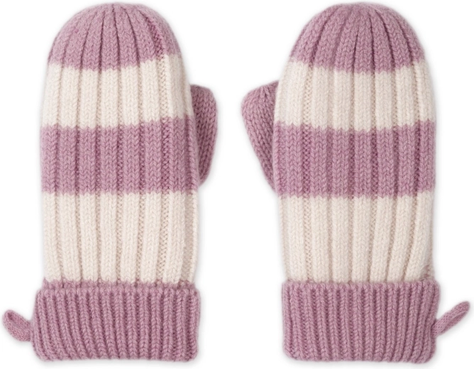 Детски меринo ръкавици Lodger stripe mauve, размер 1–2 години