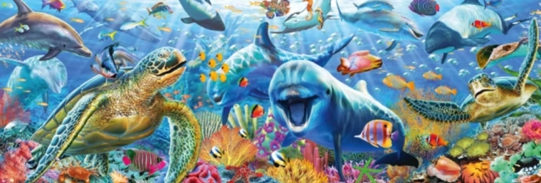 Panoramic Puzzle Ocean Life 150 Pieces