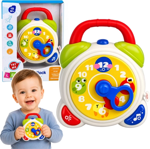 Interactive kids’ alarm clock and learning clock with lights and sounds