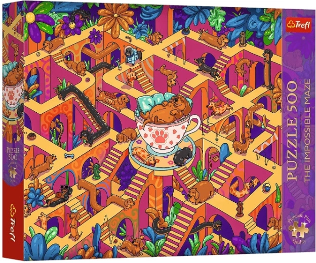 Пъзел Premium Plus 500 The Impossible Maze: Wesołe jamniki