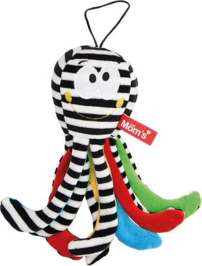 Black-and-white contrasting hanging plush octopus 0+ Mom's Care