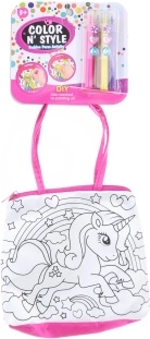 Coloring Handbag for Kids with Markers and Rhinestones