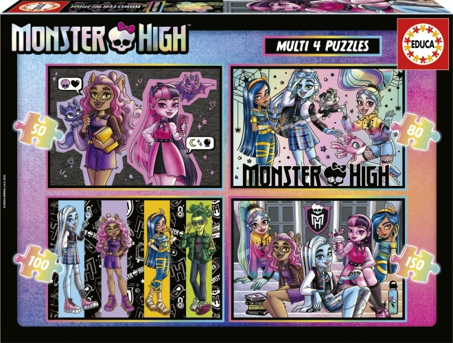 Пъзел MONSTER HIGH 4в1 (50–150 части) EDUCA