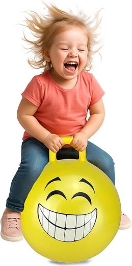 Скачаща топка HoppyDoo Smile жълта 45 см с помпичка