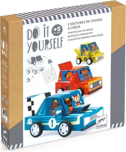 Djeco DIY колички – състезателни автомобили за креативни деца