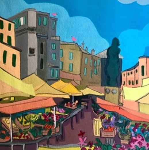 Диамантено рисуване „Пазар“ 30 × 40 см