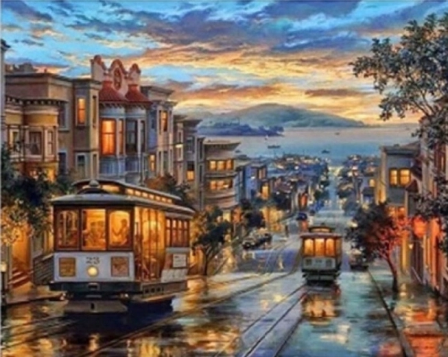Norimpex Paint by Numbers Tramways 40 × 50 cm