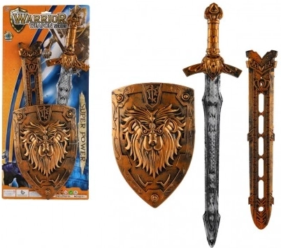 Детски рицарски меч със щит и калъф 55 см
