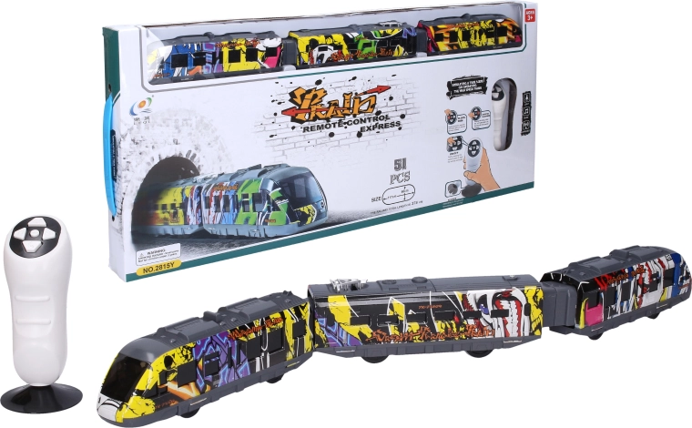 RC graffiti train with light and sound effects