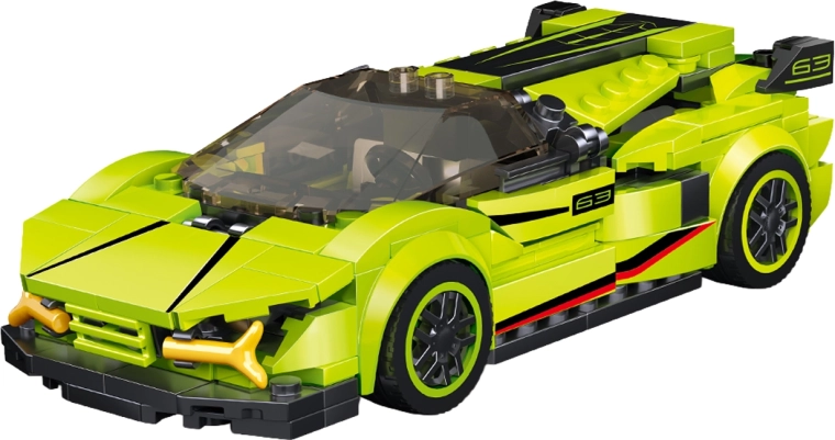 Green car building set 16.5 cm - 1 piece