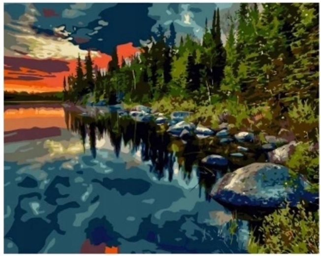 Diamond Painting Forest by the Lake 30 × 40 cm