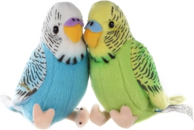 Плюшено вълнисто папагалче със звук 12 см