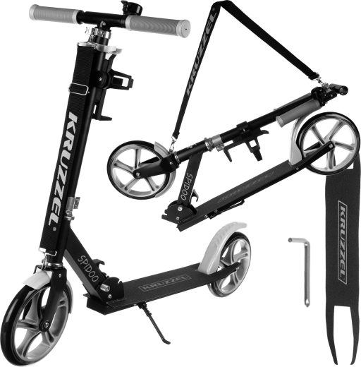 Foldable city scooter Spidoo KRUZZEL - 1 piece – Gray-black