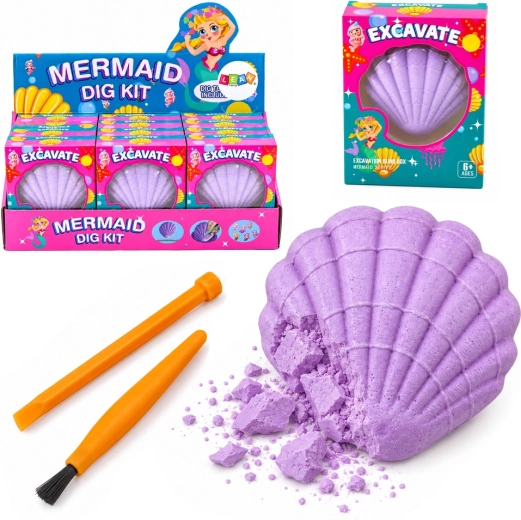 Archaeological set with a mermaid in a shell - 1 piece