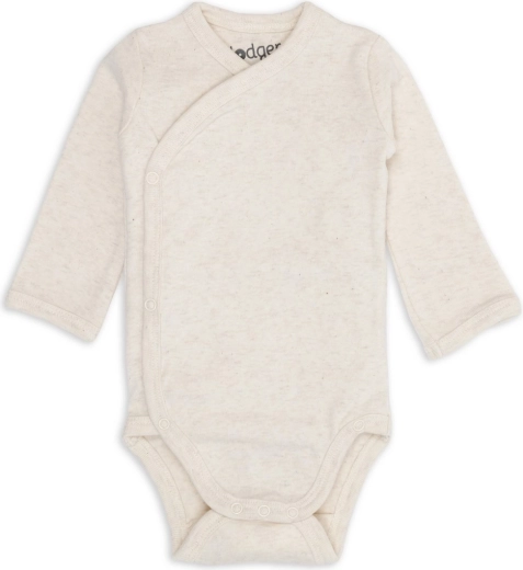 Lodger wrap bodysuit with long sleeves melange birch, size 68