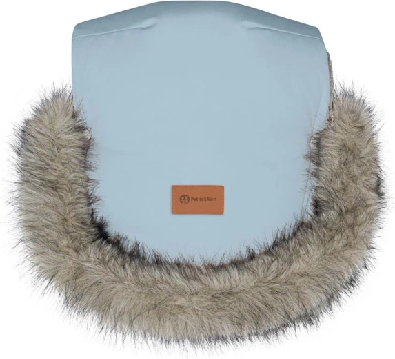 Winter stroller gloves with faux fur PETITE&MARS Furry Sky Whisper