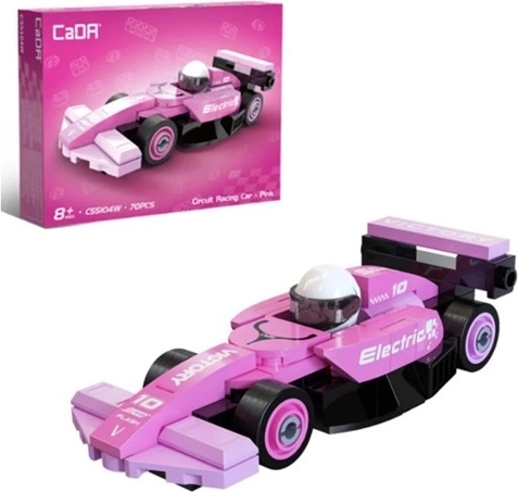 Cada building set Circuit Racing Car pink sports car