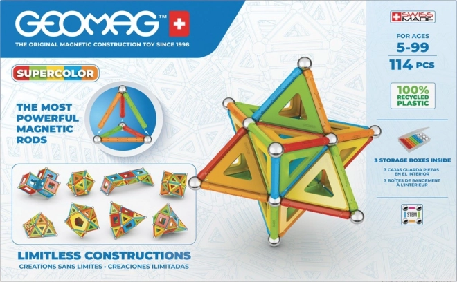 GEOMAG Supercolor магнитен конструктор 114 части