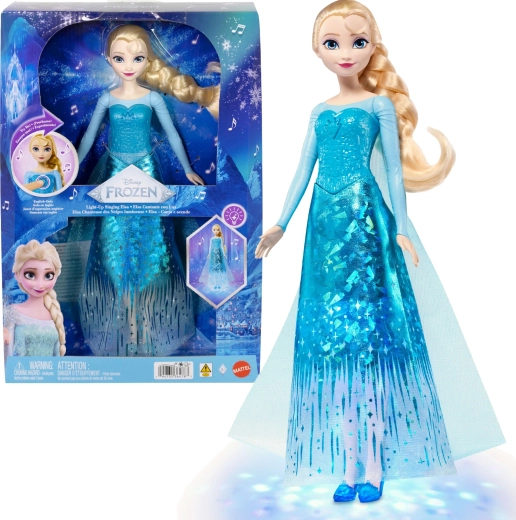 Mattel Disney Frozen пееща кукла Елза с магически светлинки 30 см