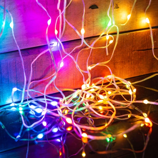 Интелигентна RGBIC LED светлинна гирлянда с Bluetooth, 66 LED, 10 м