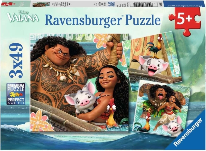 Пъзел Ravensburger Смелата Ваяна: Пътешествие към приключенията 3×49 части
