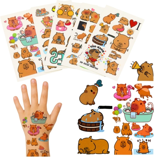Children's temporary capybara tattoos – 95 tattoos