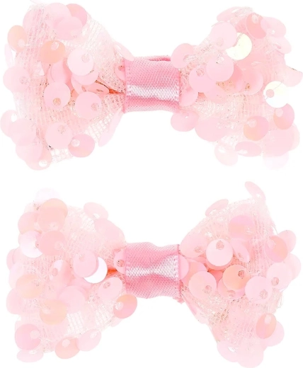 Souza! Tiki Hair Clips with Pink Bow - 2 pcs