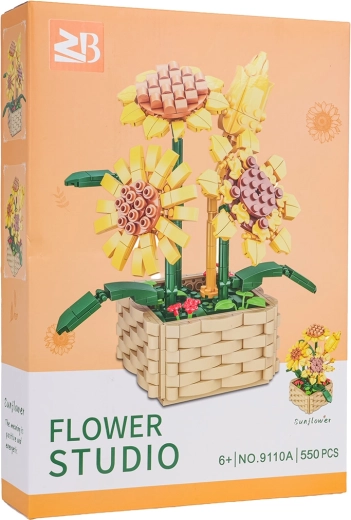 Sunflower in a Pot Building Set, 550 Pieces