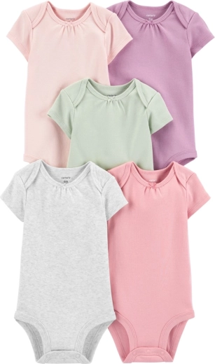 Carter's момичешко боди с къс ръкав monochromatic, 5 бр., размер 56 (NB)