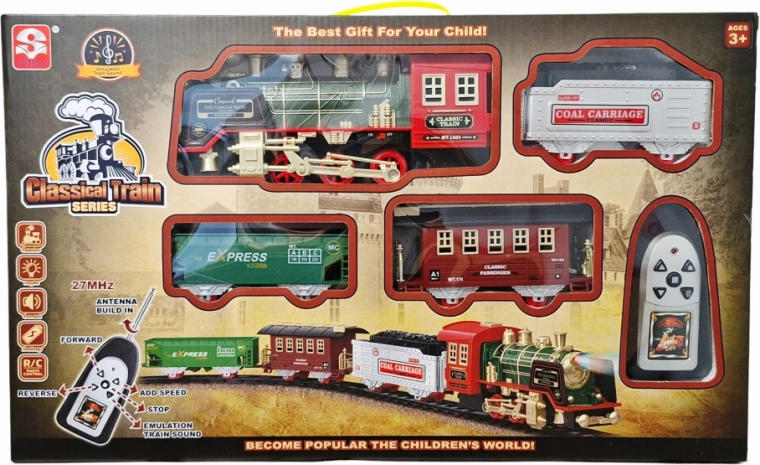 Electric Remote-Controlled Train with Lights, Sound and Smoke