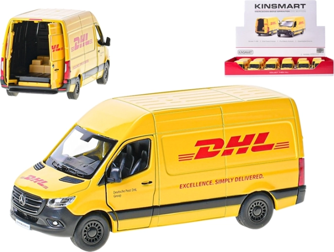 Метален модел на ван Mercedes‑Benz Sprinter DHL 1:48 Kinsmart